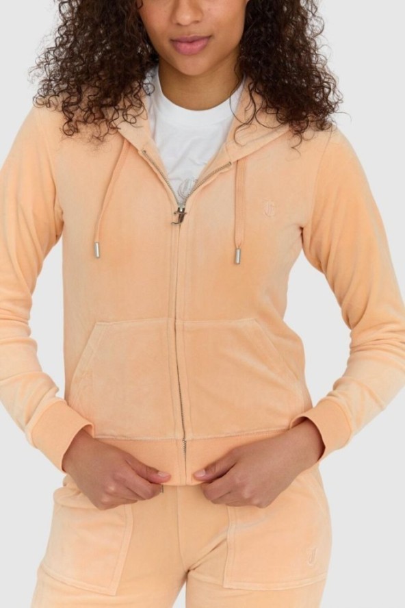 JUICY COUTURE Klasyczna welurowa rozpinana bluza damska dresowa robertson, Rozmiar M