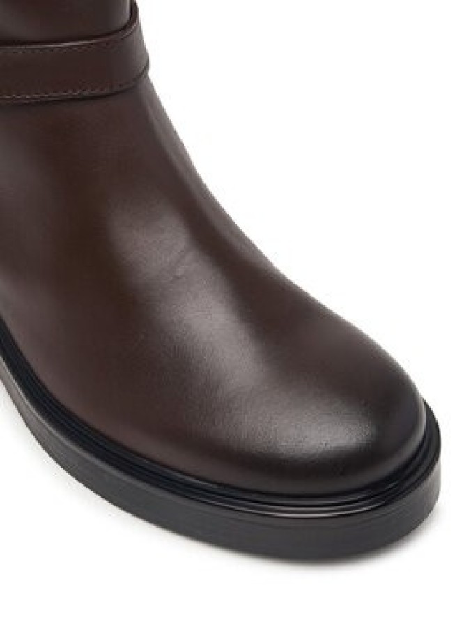 Tommy Hilfiger Oficerki Th Stud Leather Knee Riding Boot FW0FW09608 Brązowy