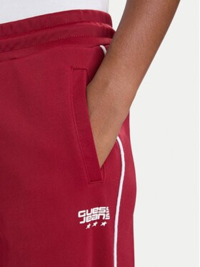 Guess Spodnie dresowe W5BB58 FL04W Bordowy Regular Fit