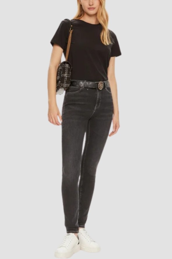 GUESS Czarny damski t-shirt na krótki rękaw Colette, Rozmiar XS