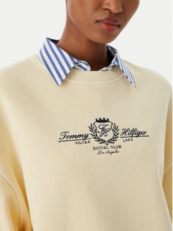 Tommy Hilfiger Bluza Crest Embroidery WW0WW48733 Beżowy Relaxed Fit