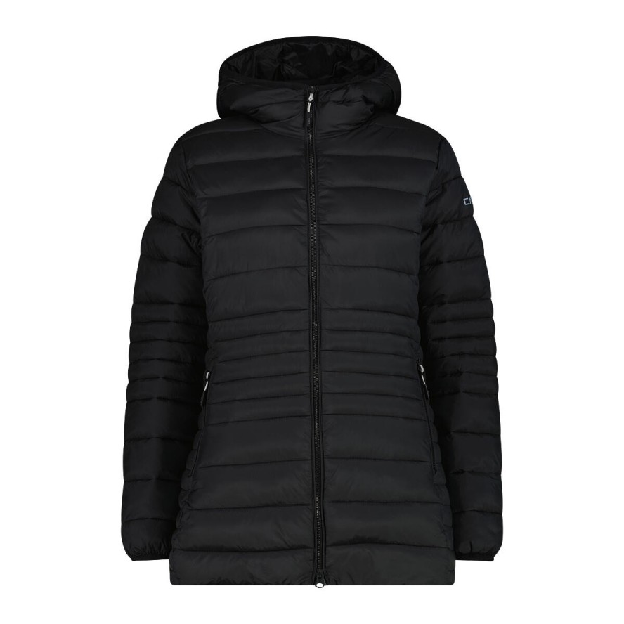 Długa kurtka puchowa z kapturem na zamek Sorona Aura damska CMP