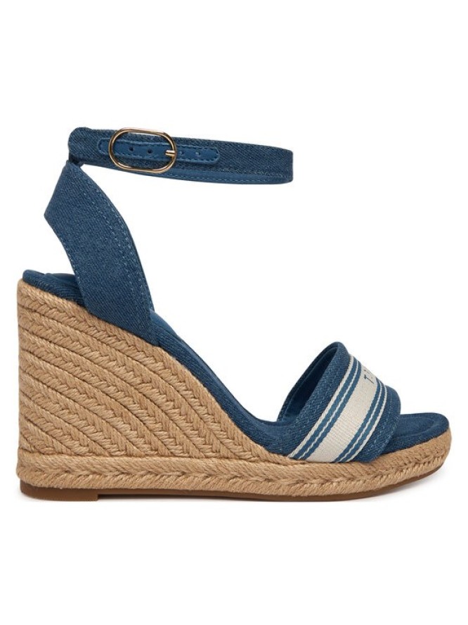 Tommy Hilfiger Espadryle High Wedge Espad Webbing FW0FW09342 Niebieski