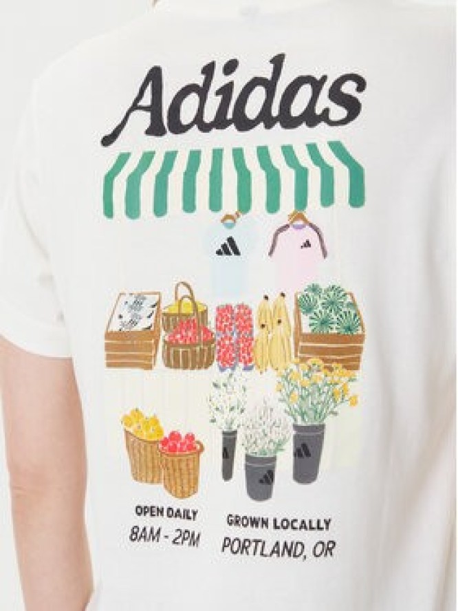 adidas T-Shirt Farmers Market Graphic KB2485 Écru Regular Fit