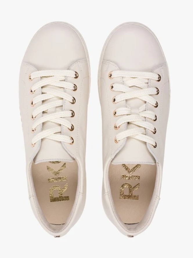Białe sneakersy ze skóry licowej