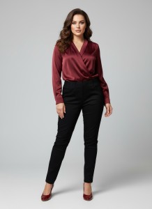 Eleganckie czarne spodnie Jeangaliny01 o kroju slim fit PLUS SIZE XXL OVERSIZE JESIEŃ
