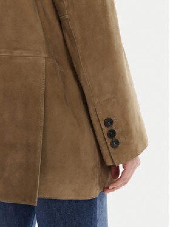 Weekend Max Mara Kurtka skórzana Rolanda 2525446071650 Brązowy Oversize