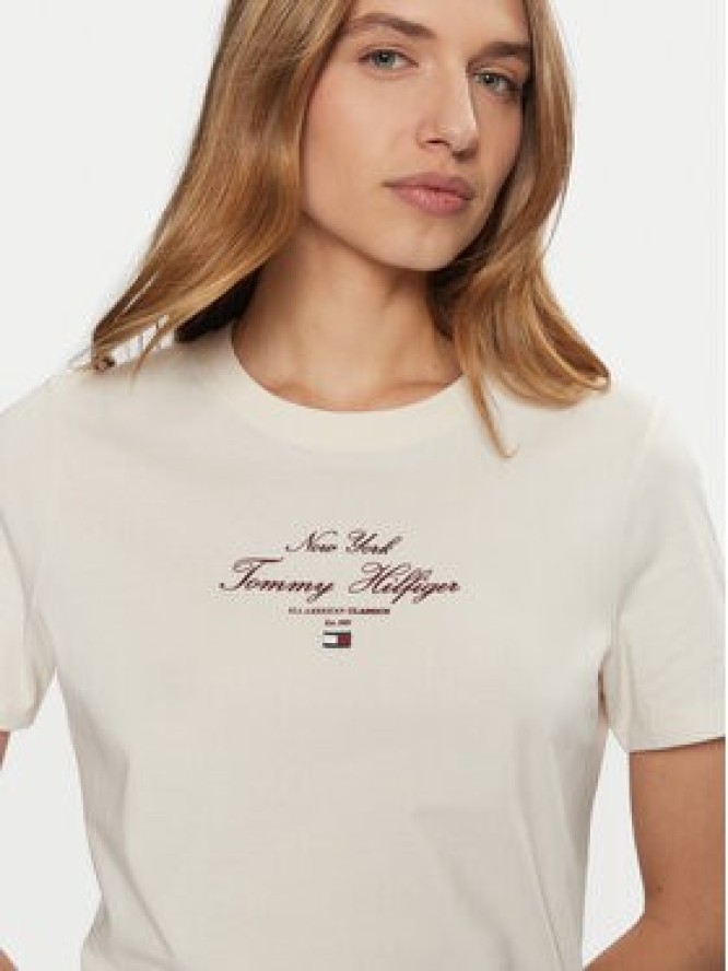 Tommy Hilfiger T-Shirt WW0WW43895 Écru Regular Fit
