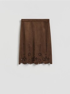 Spódnica z ozdobnym wycięciem - brązowy