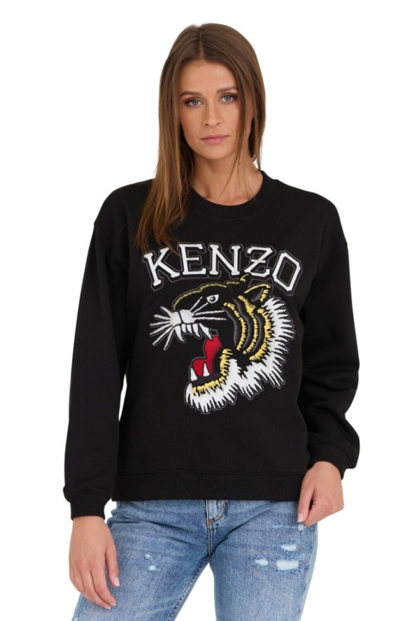 KENZO Czarna damska bluza TIGER VARSITY JUNGLE CREW-NEC, Rozmiar XS