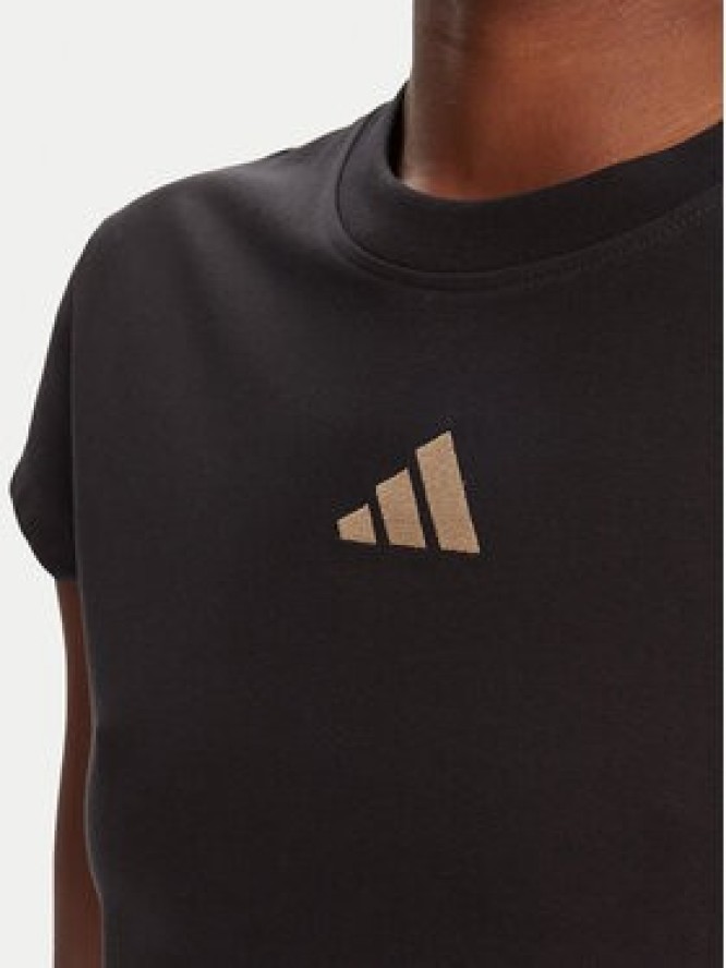 adidas T-Shirt Animal Print 3-Stripes JM1856 Beżowy Slim Fit