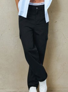 Jeansy cargo - czarny