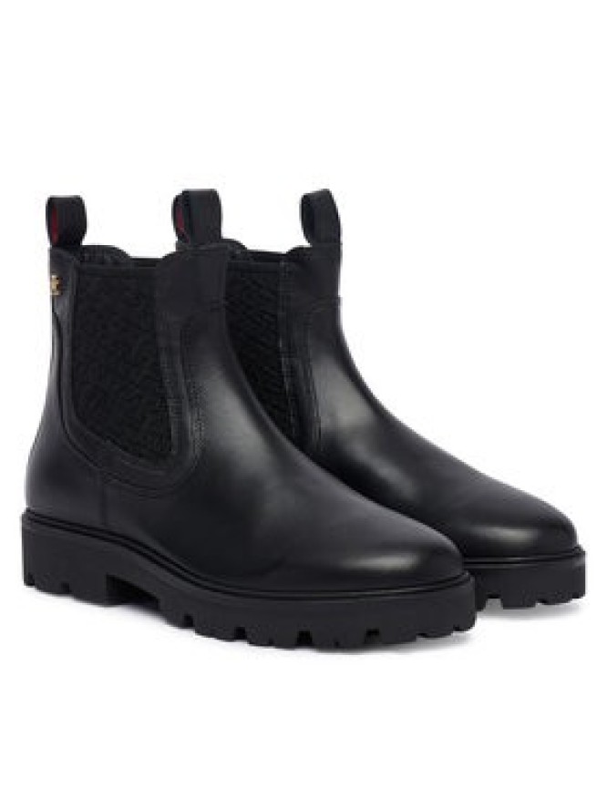 Tommy Hilfiger Sztyblety Th Monogram Leather Chelsea Boot FW0FW09562 Czarny
