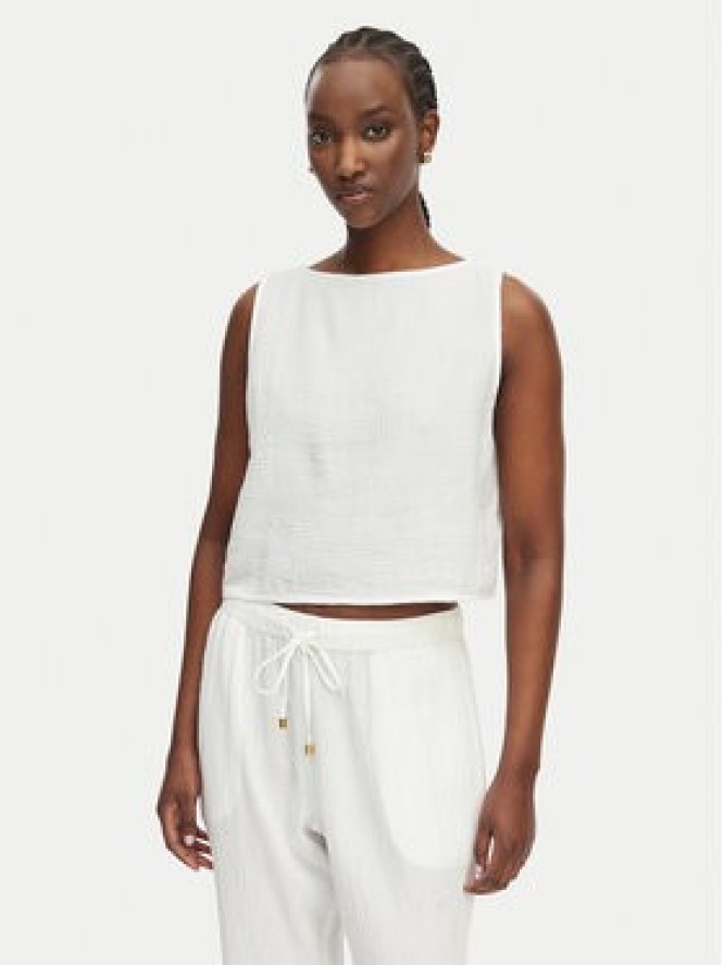 LAUREN RALPH LAUREN Komplet top i spodnie Double Gauze 20617192 Biały Regular Fit