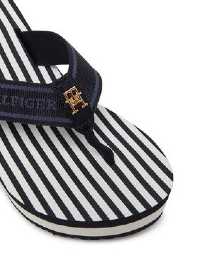 Tommy Hilfiger Japonki Th Stripes Wedge Beach Sandal FW0FW08521 Niebieski