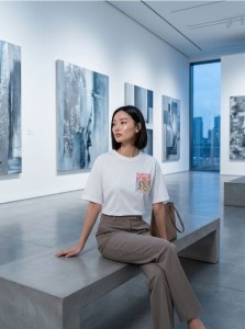 Bawełniana koszulka z nadrukiem "The bith of Wenus" - biały