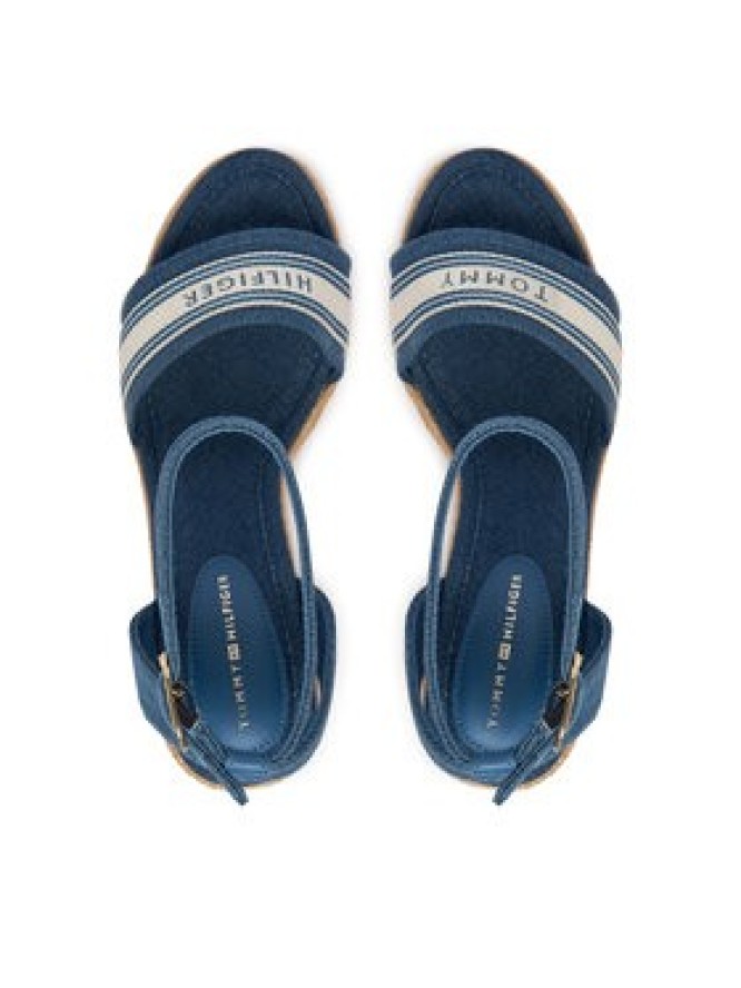 Tommy Hilfiger Espadryle High Wedge Espad Webbing FW0FW09342 Niebieski
