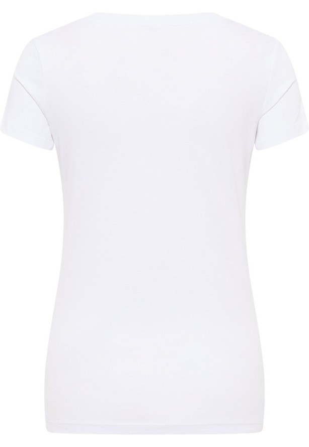 MUSTANG Alina C Logo Tee Damski T-shirt Koszulka General White 1013222 20451
