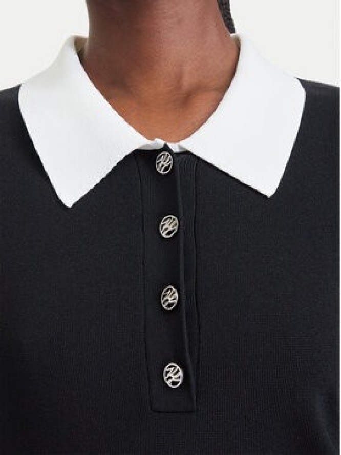 KARL LAGERFELD Sukienka dzianinowa B4W13054 Czarny Regular Fit