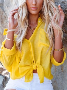 Milan Kiss Bluzka w kolorze żółtym rozmiar: M