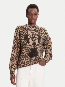 Desigual Sweter Minnie 25WWJF43 Brązowy Regular Fit