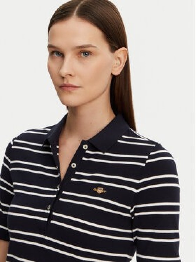 Gant Sukienka codzienna Striped Shield 4200571 Granatowy Slim Fit