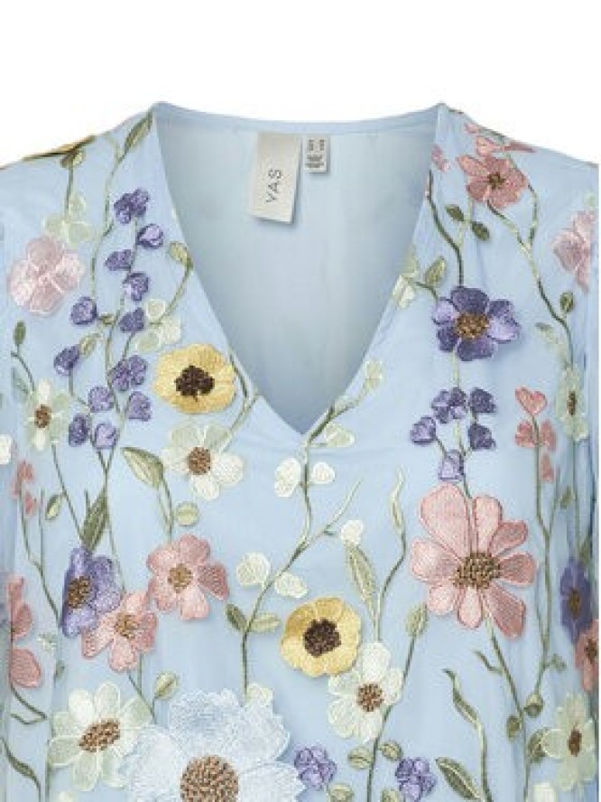 YAS Sukienka koktajlowa Flowering 26037387 Błękitny Loose Fit