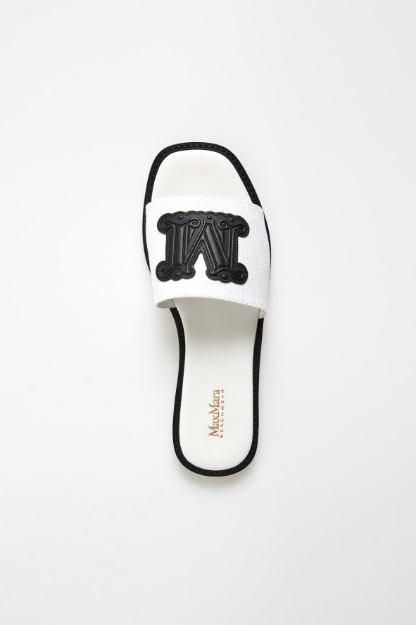 Klapki damskie skórzane Gene MAX MARA BEACHWEAR