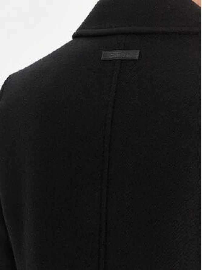 Calvin Klein Płaszcz wełniany LV044D558G Czarny Slim Fit