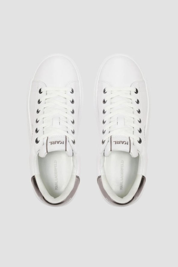 KARL LAGERFELD Białe damskie sneakersy skórzane KAPRI Maison, Rozmiar 38