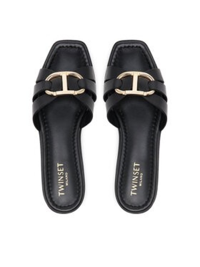 TWINSET Klapki 251TGT090 Czarny