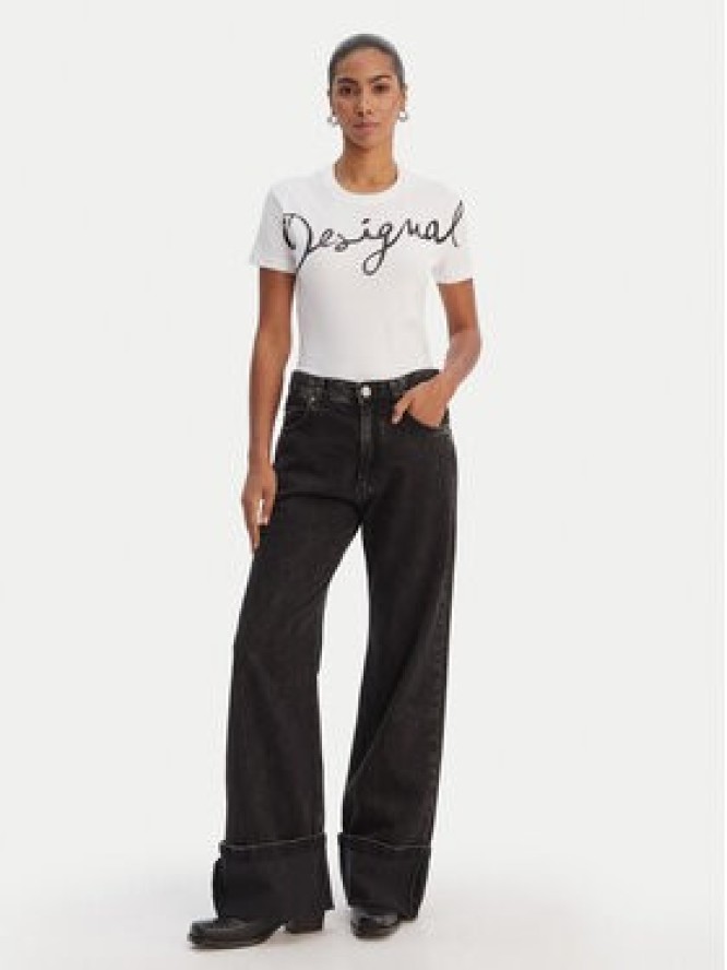 Desigual T-Shirt 26SWTK07 Biały Regular Fit