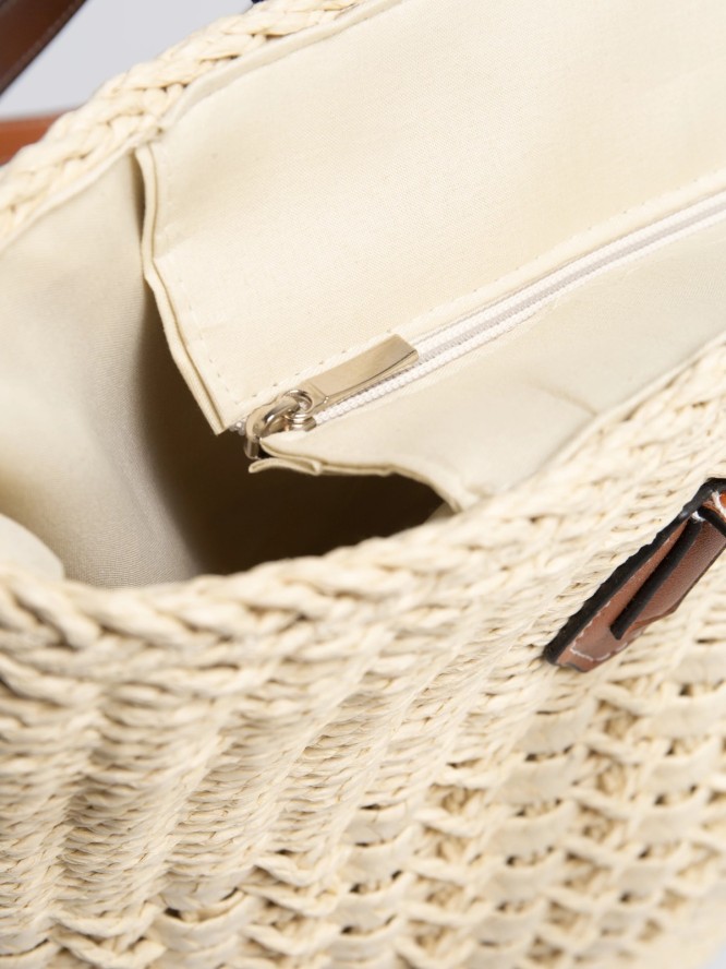 Torebka damska pleciona beżowa Signa 801