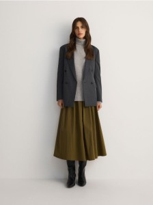 Spódnica midi z bawełną - zielony