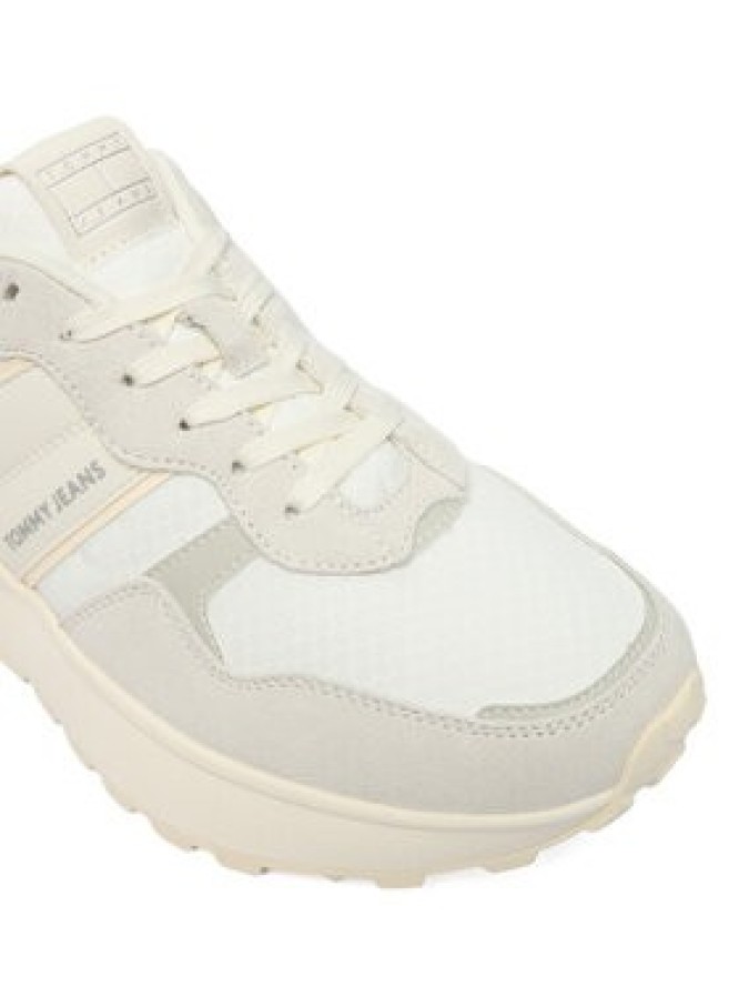 Tommy Jeans Sneakersy Tjw Cleated Runner Suede Mix EN0EN02921 Écru