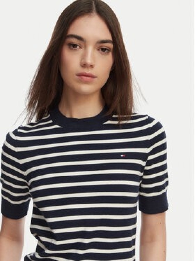 Tommy Hilfiger Sweter WW0WW49705 Granatowy Slim Fit