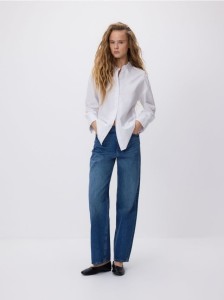 Jeansy wide leg - niebieski