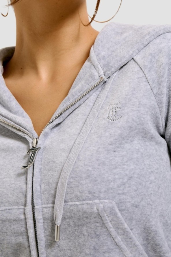 JUICY COUTURE Szara damska bluza Madison Hoodie, Rozmiar M