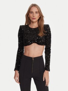 Elisabetta Franchi Bluzka TO-046-57E2-V370 Czarny Slim Fit