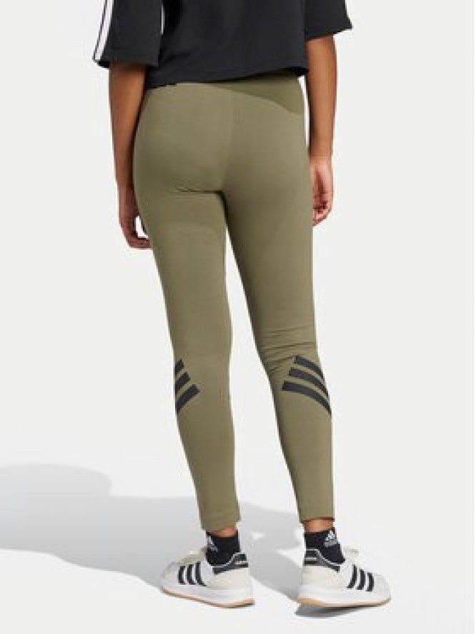 adidas Legginsy Future Icons 3-Stripes JE0221 Zielony Slim Fit