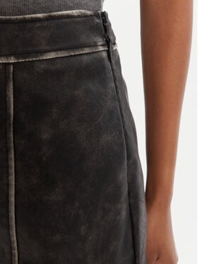 Guess Spódnica z imitacji skóry W5YD46 WHDI0 Szary Regular Fit