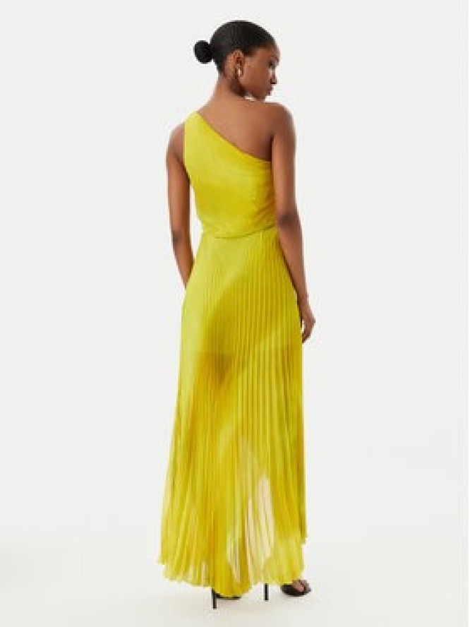 Simona Corsellini Sukienka koktajlowa P26CEAB11301 Żółty Slim Fit