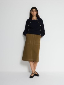 Sweter z raglanowymi rękawami - granatowy