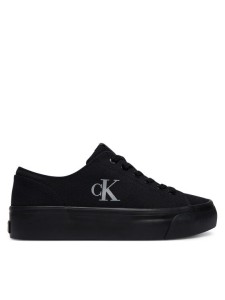 Calvin Klein Sneakersy Vulc Flatform Low Canvas Mg YW0YW01763 Czarny