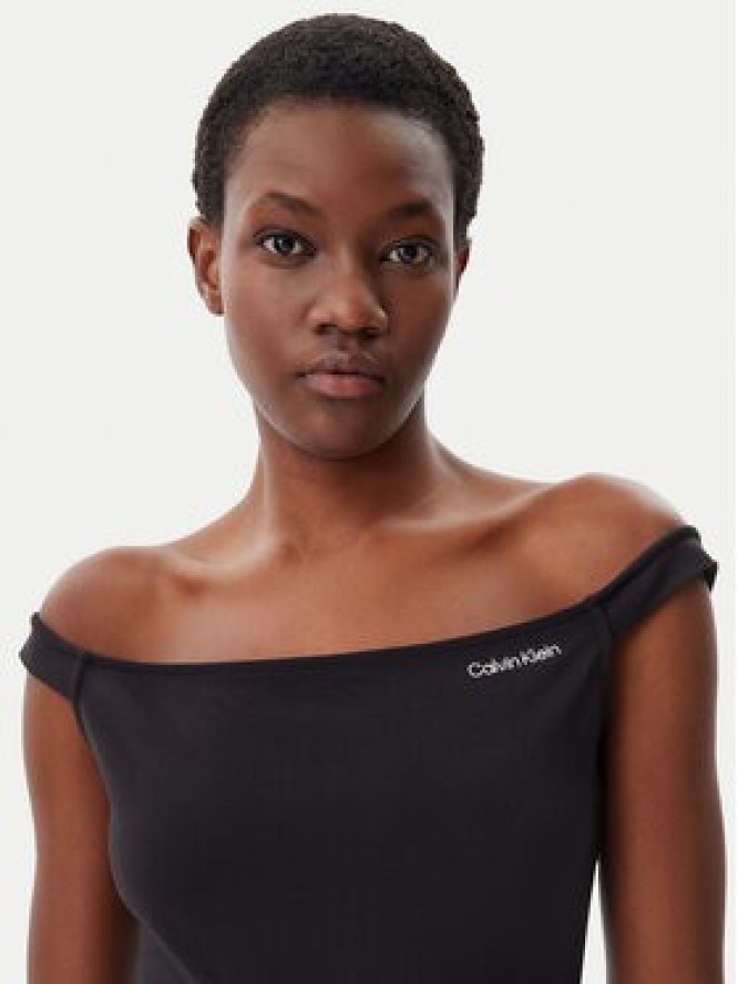 Calvin Klein Jeans Sukienka codzienna Logo Milano J20J225541 Czarny Slim Fit