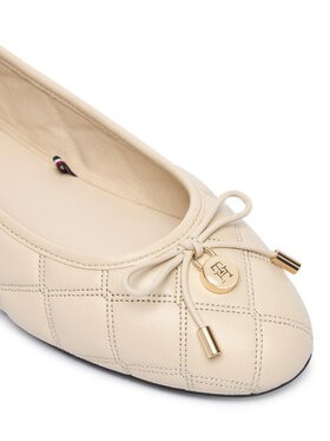 Tommy Hilfiger Baleriny Charm Quilted Ballerina FW0FW09503 Beżowy jasny