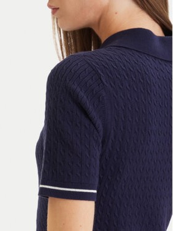 Calvin Klein Sukienka codzienna Microcable LV047F323G Granatowy Slim Fit