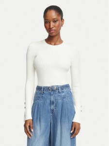 Guess Bluzka W6YR09 Z0948 Kremowy Slim Fit