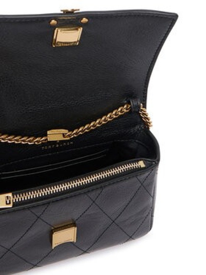 Tory Burch Torebka Charlie Quilted Mini Top Handle Chain Wallet 186032 Czarny