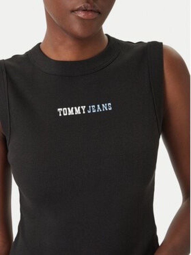 Tommy Jeans Top DW0DW22577 Czarny Slim Fit